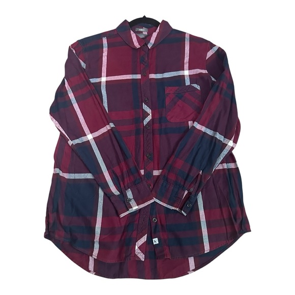 Eddie Bauer Other - Eddie Bauer Mens Classic Fit Plaid Button Down Long Sleeve Shirt Burgundy Navy M